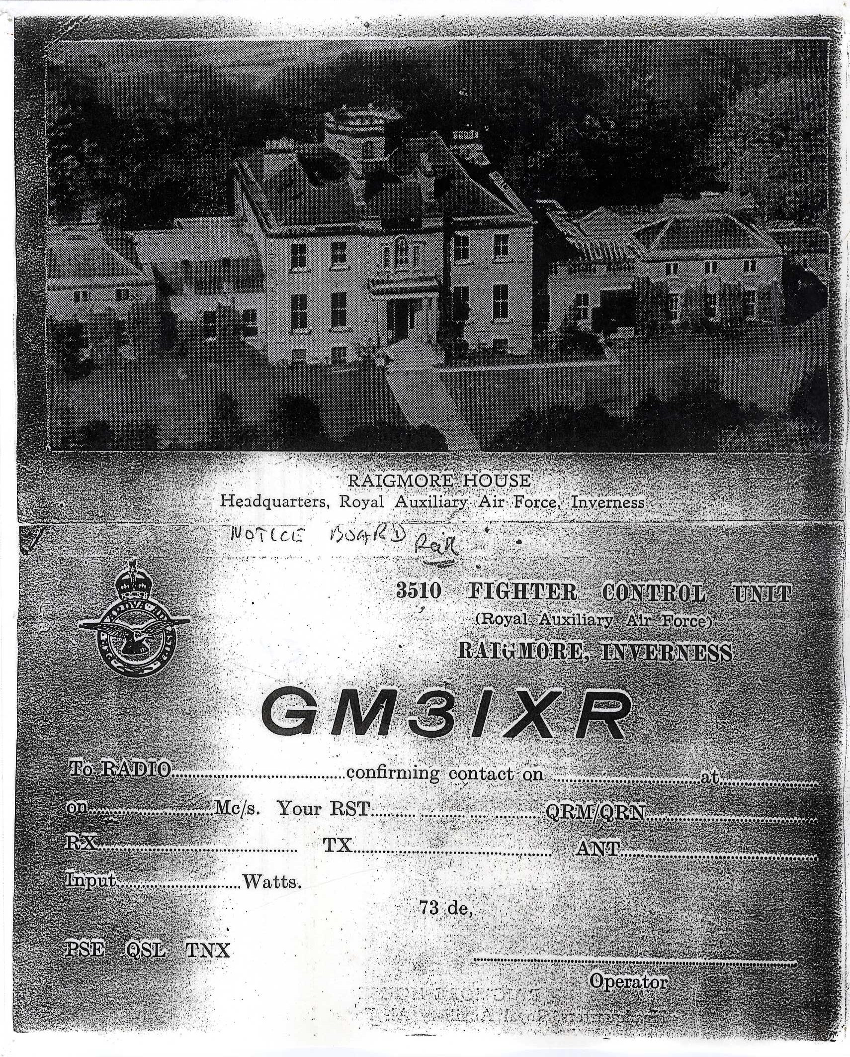 Raigmore House circo 1940s and 3510 Fighter Control Unit Raigmore Inverness GM31XR